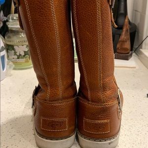 Ugg Leather Mid Calf boots-caramel color